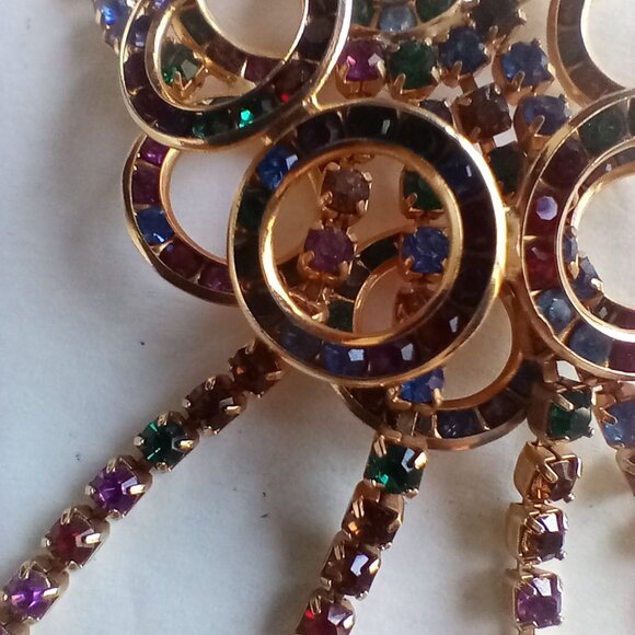 Amazing Find!! Gorgeous Vintage Rhinestone and Gold Tone Necklace - Picture 3 of 5